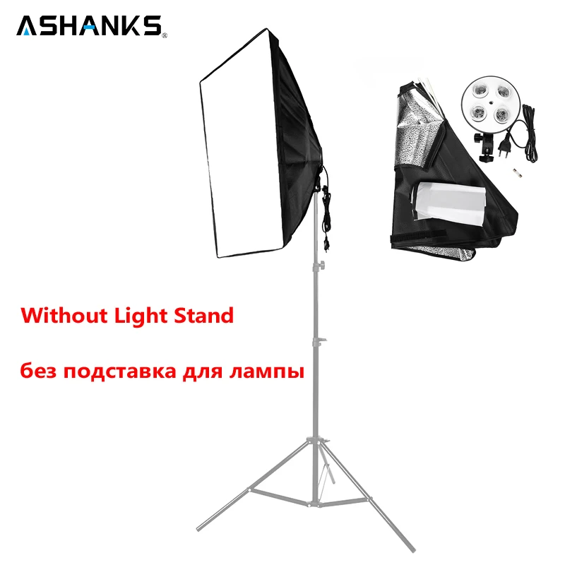 ASHANKS 50*70 см/19*27 ''софтбокс с 1 до 4 гнездами лампы головы аксессуары для освещения фото видео студия рассеиватель света софтбокс