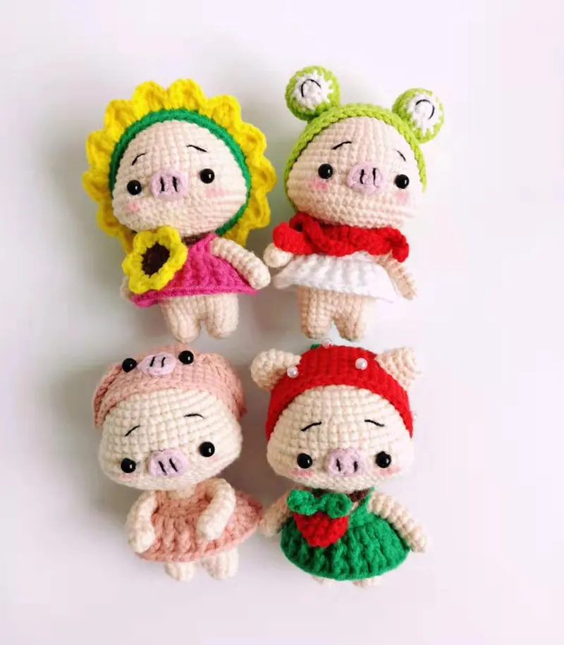 8*6 см мини креативный свинья шерсть брелок в форме куклы крючком ручной вязки