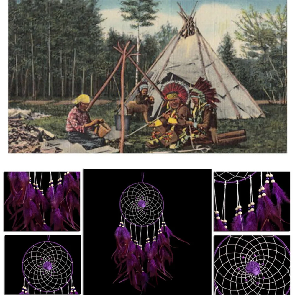 Nice Gift Big Circle Antique Imitation Dreamcatcher Dream Catcher Net Natural Feathers Wall Hanging Decoration Ornament | Дом и сад