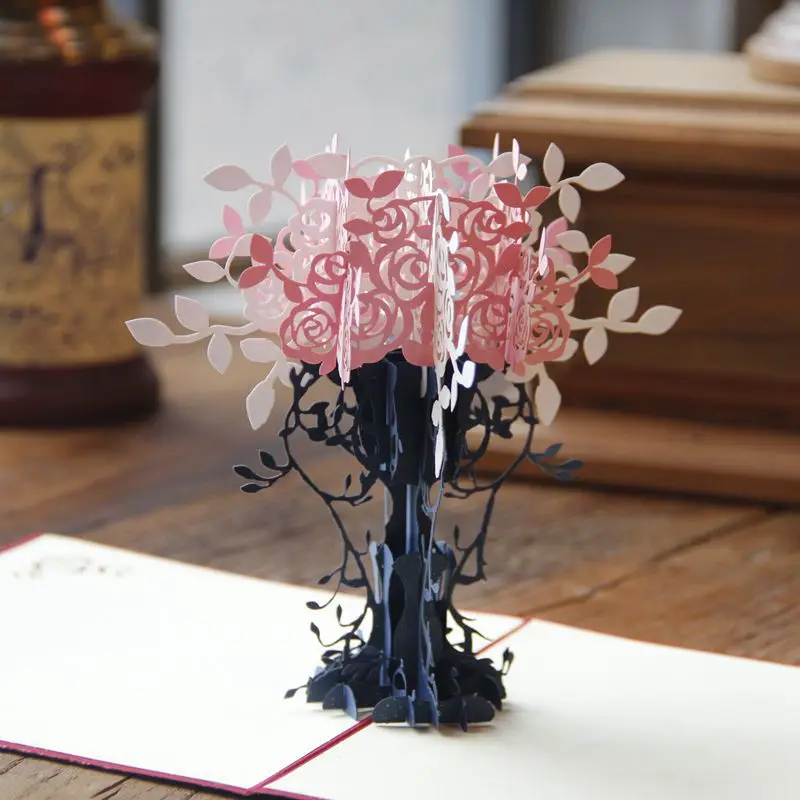 Цветочный горшок Kirigami DIY 3D pop up лазерная резка artesanato бумажные ремесла оригами