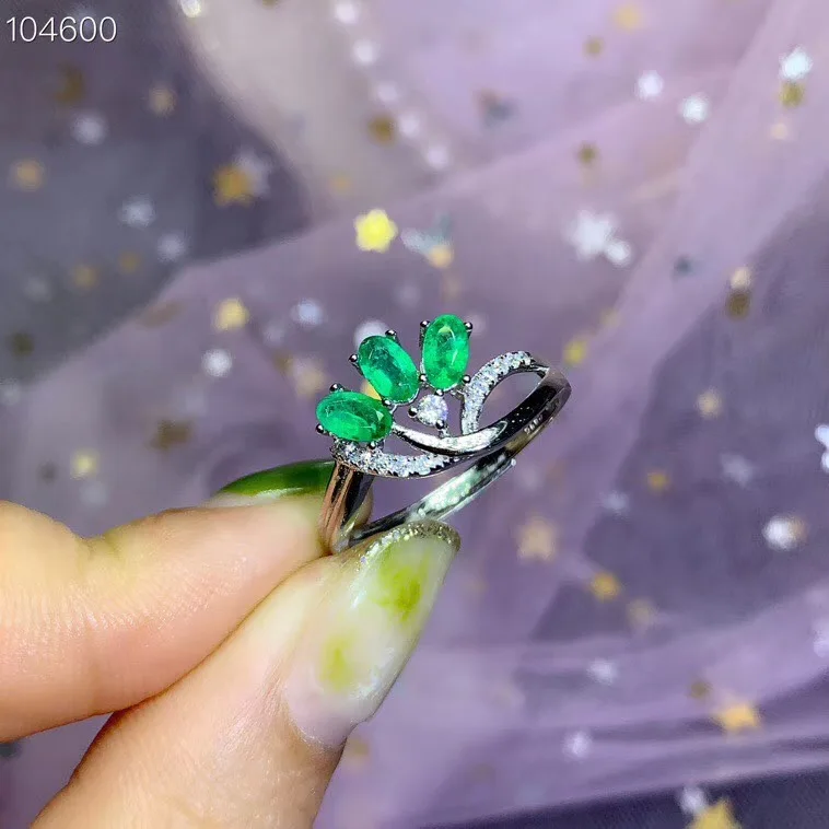 Изящное Новое зелёный Изумрудный камень серебряное кольцо для женщин король как подарок Корона кольцо натуральный камень хорошего цвета изысканное украшение подарок