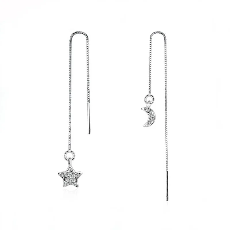 Женские серьги-подвески с кристаллами серебряного цвета | Украшения и аксессуары