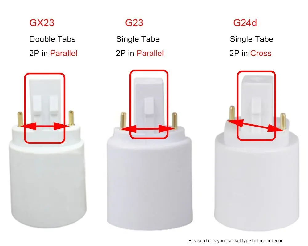 4 шт. GX23 E26/E27 ламповый Базовый конвертер 2 к E26/e27 адаптер 2P CFL (2P параллельно двойная