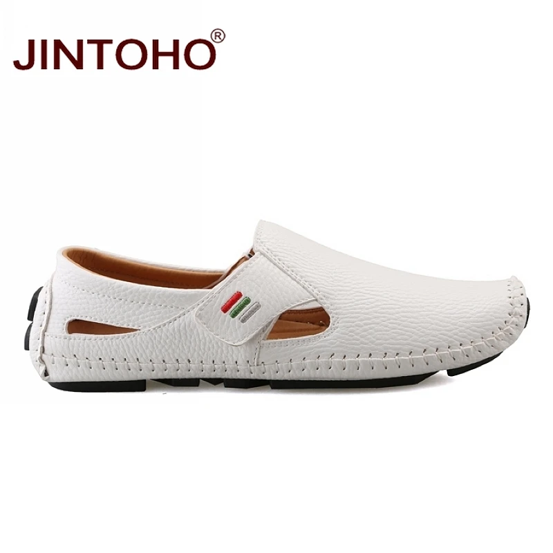 Лето jintoho/мужская повседневная обувь; дышащая мужская обувь; модная мужская обувь для взрослых; брендовая мужская обувь из натуральной кожи; повседневные мужские лоферы