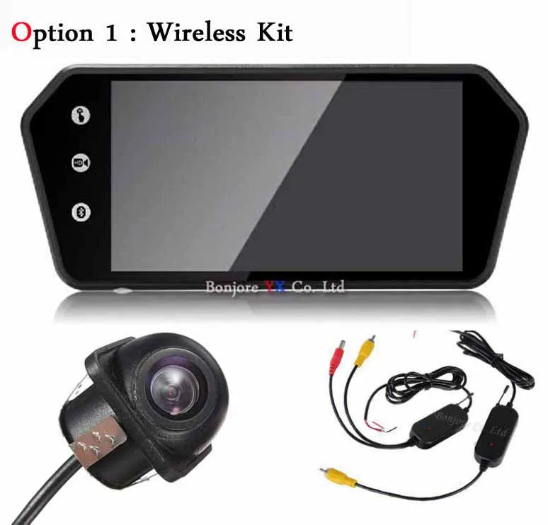 Koorinwoo HD CCD автомобильный монитор сенсорный экран 1024x600 зеркало USB Bluetooth MP5 плеер проводник Авто запись с камеры заднего обзора парковка - Цвет: Option 1