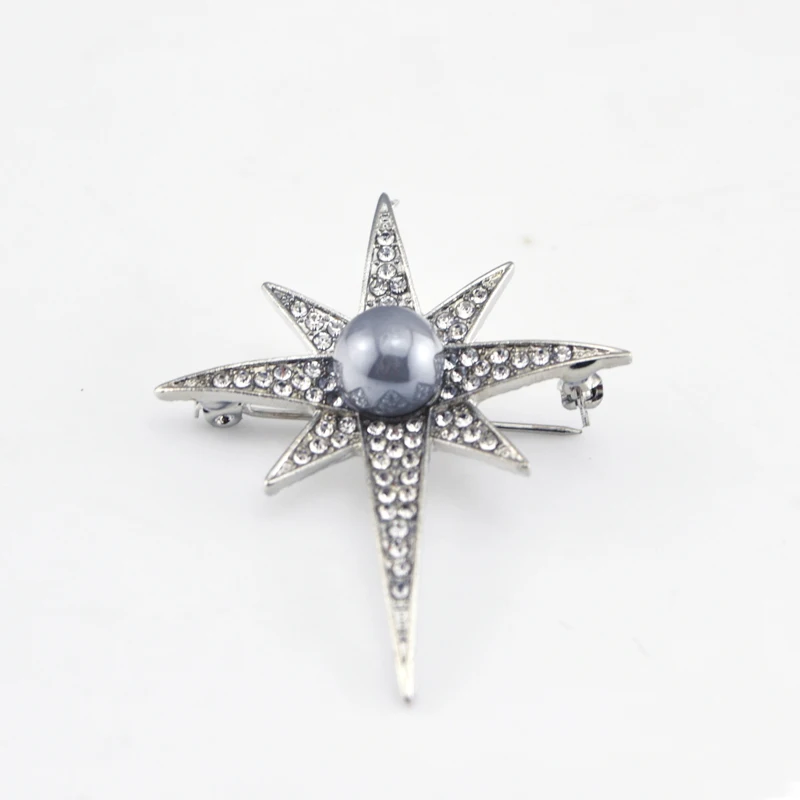 Готический панк имитация жемчуг горный хрусталь Спайк Брошь Булавки для Для