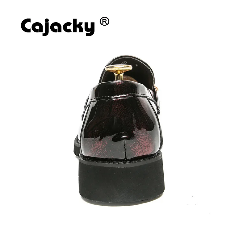 Cajacky/благородные Мужские модельные туфли Темно красные Лоферы со