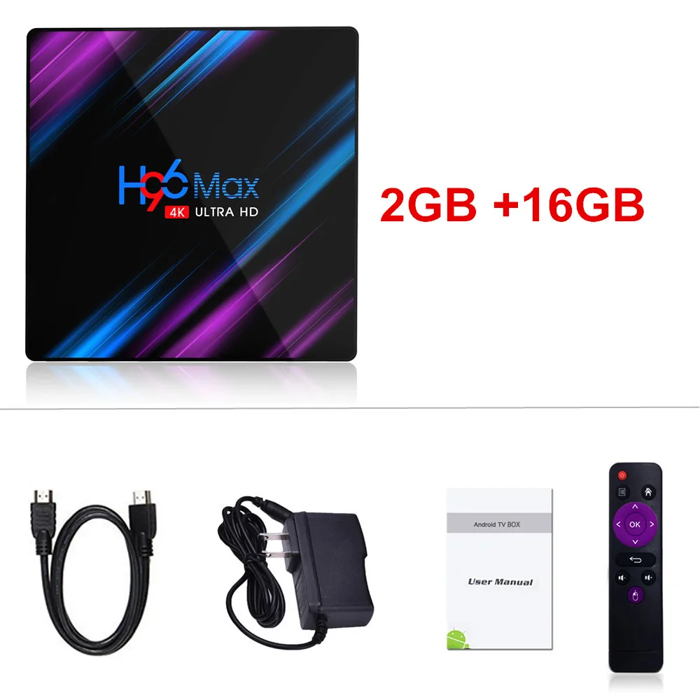 2GB 16GB H96 MAX tv Box Android 9,0 Rockchip RK3318 4G 32GB 64GB USB3.0 H.265 WiFi Bluetooth 4,0 4K 3D Android box потоковый медиаплеер - Цвет: 2GB 16GB