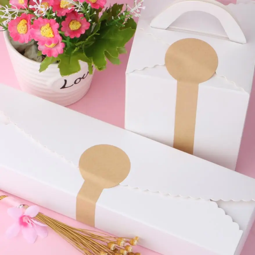 

40pcs/lot blank kraft lollipop sealing sticker DIY decorative gifts package label for baking homemade products