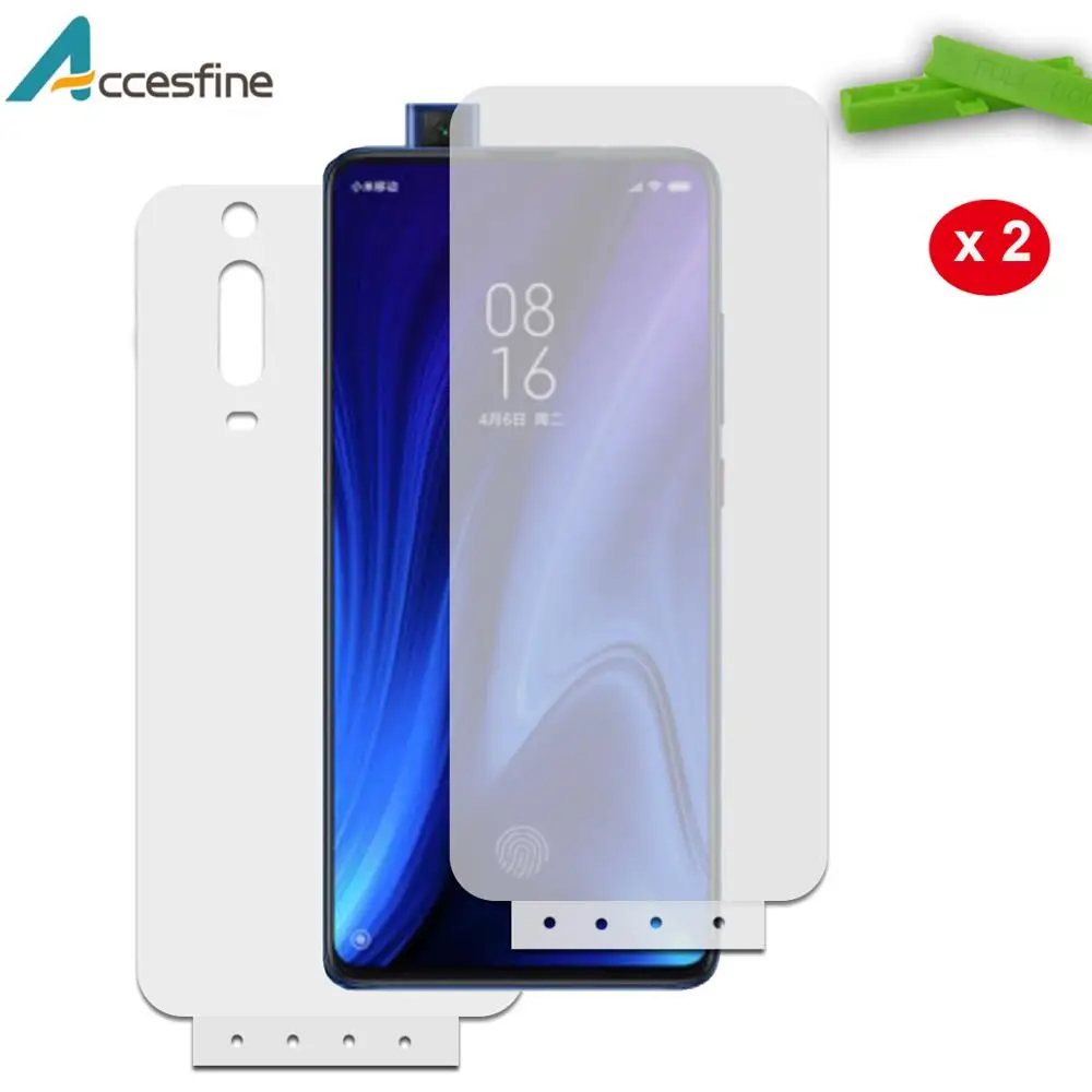 2 шт 9D Передняя Задняя Гидрогелевая пленка для Xiaomi mi 9 SE CC9 9T Pro HD защитная пленка для экрана Red mi K20 Pro мягкая полная пленка не стекло