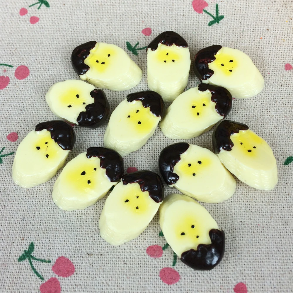 10 шт. плоский задник из смолы кабошон миниатюрный поддельный еда банан Сделай Сам