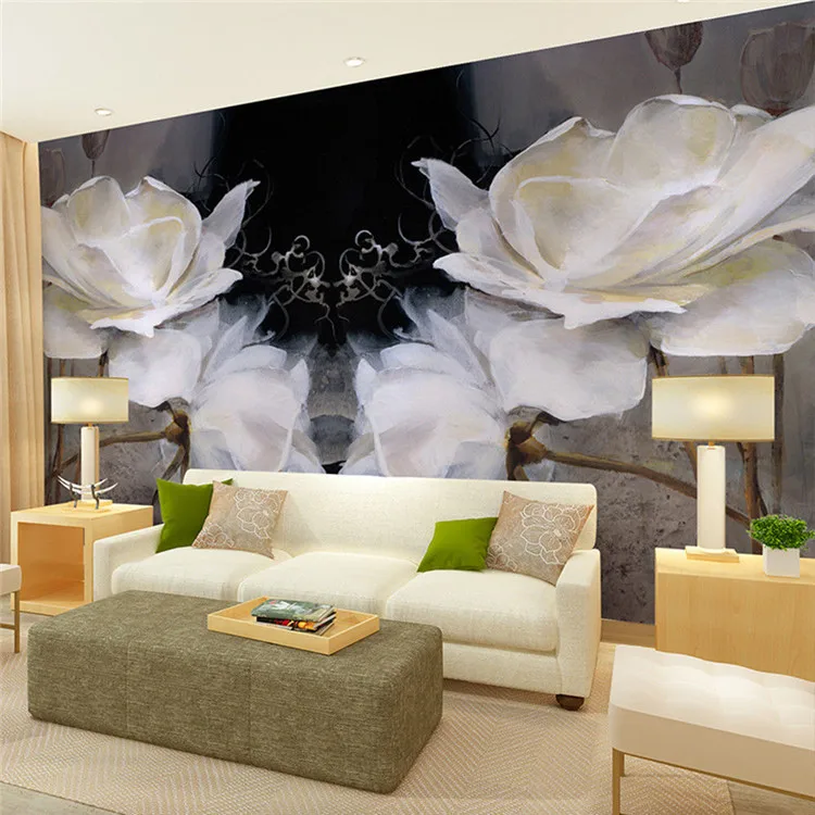 Европейский стиль спальня ТВ фон обои росписи современный минималистичный