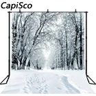 Виниловый фон для фотосъемки с изображением зимнего леса, дикой природы