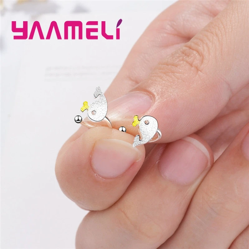 

New Lovely Cute Fish Shape Stud Earrings For Girls Women Lady 100% New Brand 925 Sterling Silver Noble Fashion Design Earrings