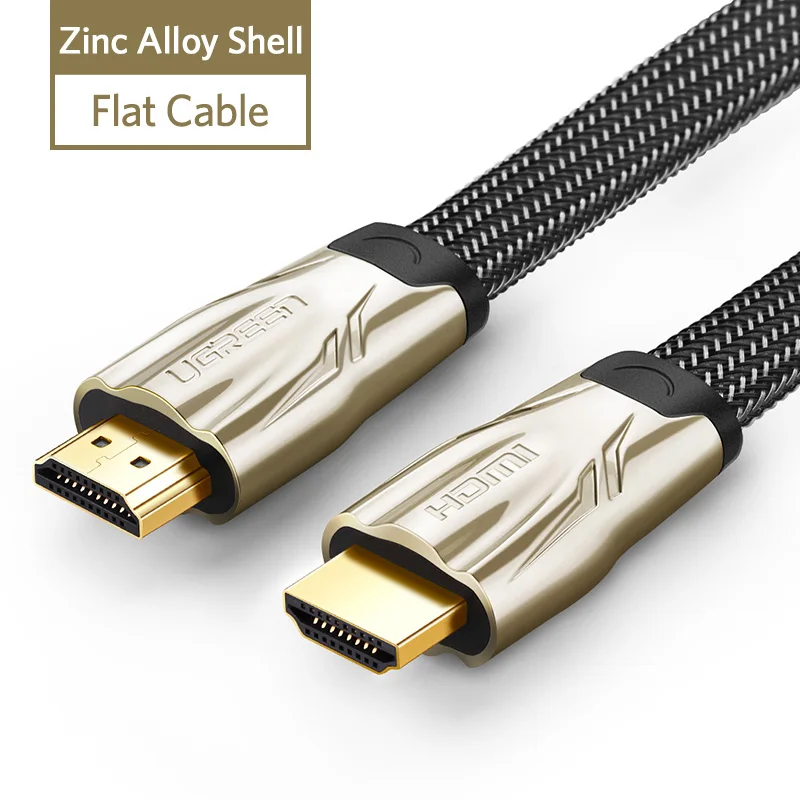Metal Shell Flat Ugreen HDMI кабель hdmi-hdmi 2,0 HDR 4K для Xiaomi сплиттер удлинитель адаптер shand переключатель PS4 ТВ коробка 5 м 10 м Кабель HDMI - Цвет: Metal Shell Flat