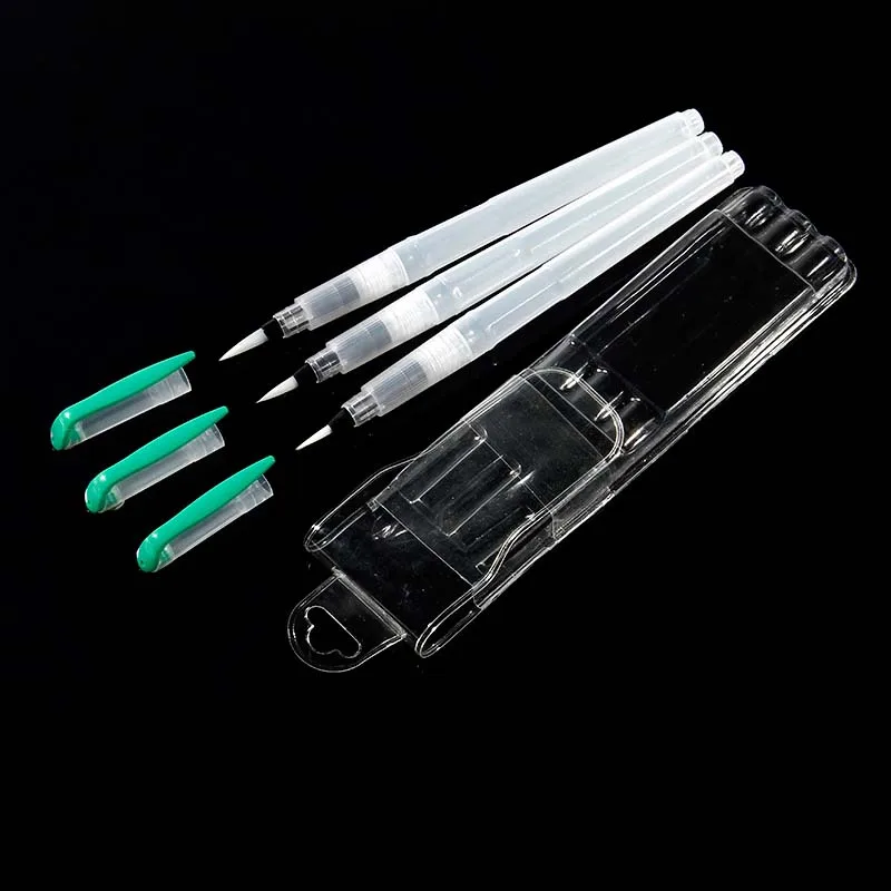 3 pack Point tip 3 пачки многоразового использования пилота краски кисти вода цвет кисти карандаш чернила ручка мягкие водные цветные кисти для рисования краски товары для рукоделия - Цвет: 3 pack Point tip