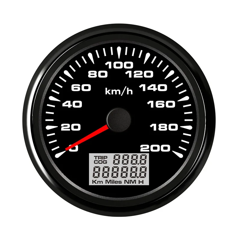 0~ 120 kmh 85 мм Лодка автомобиля gps Спидометр ЖК-дисплей Дисплей IP67 доказательство воды для двигателя авто Yacht 7 с аккумулятором, Трехцветная подсветка 12 V-24 V