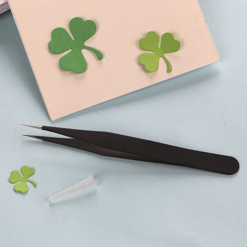 Высечки инструменты 12 см качество Изогнутые тонкой точки Пинцет черный