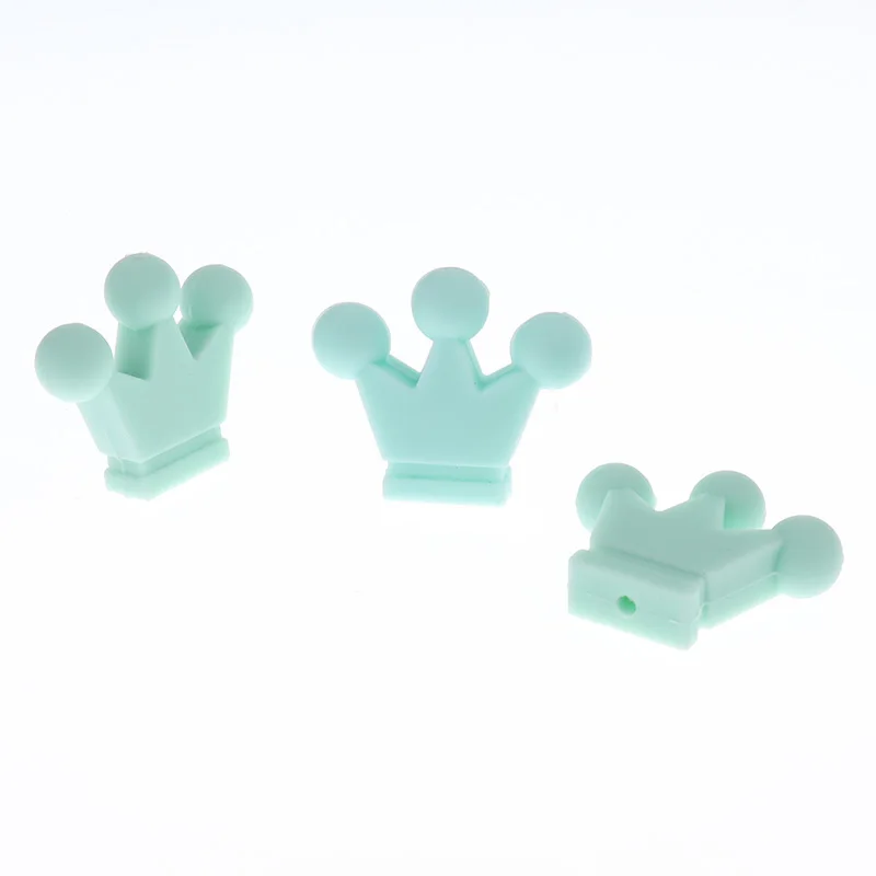 Cuentas de silicona de 5 piezas, cuentas de corona, sin Bpa, collar de dentici&oacute;n para beb&eacute;, pulsera colgante, cadena de chupete para beb&eacute;, Silikon DIY-3