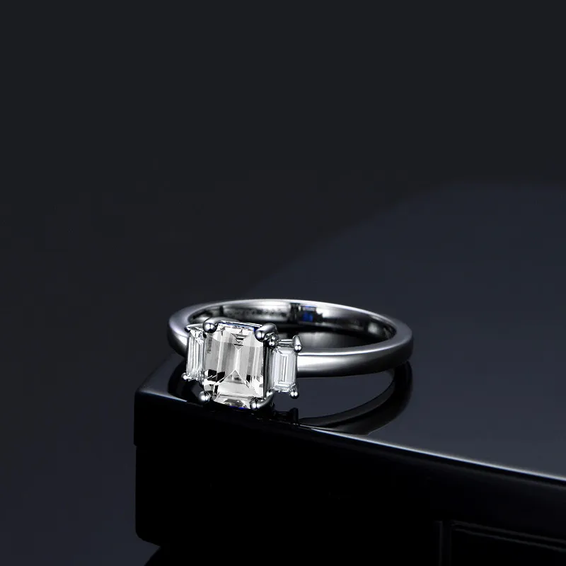 LESF 1,5 ct три камня кольца из серебра 925 пробы кольца для женщин модные ювелирные изделия 5A циркон обручальное кольцо