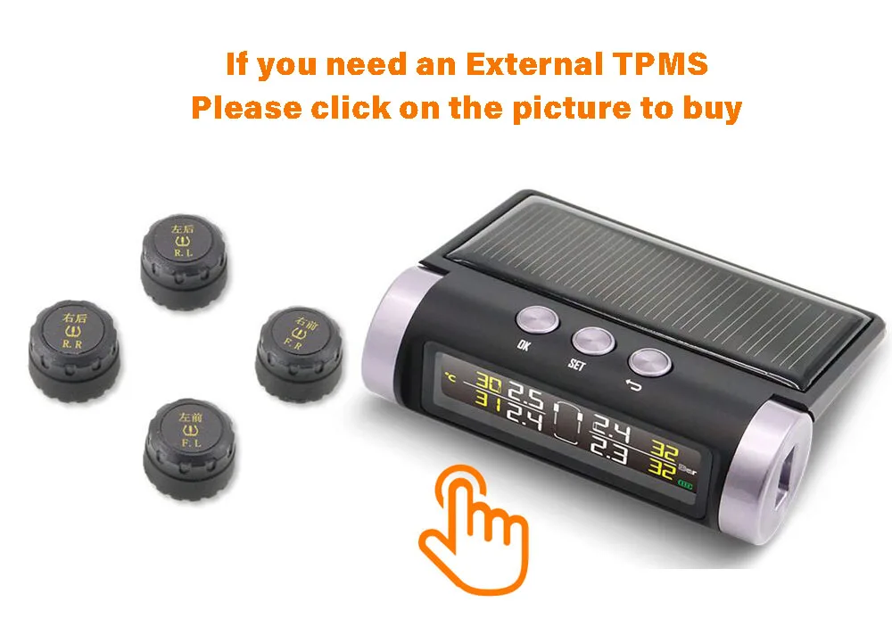 Солнечная энергия внутренние датчики в режиме реального времени дисплей TPMS контроль давления в шинах сигнализация Беспроводная передача