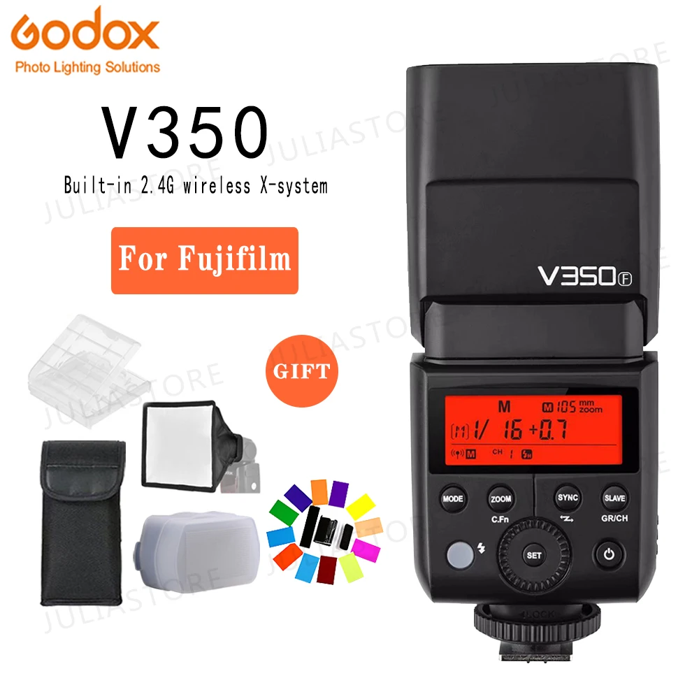 Godox V350F Вспышка Speedlite Беспроводной TTL режим вспышка для Камеры 1/8000s HSS Fujifilm с литий