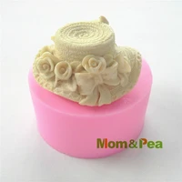 mompea 0407 free shipping lady hat silicone soap mold cake decoration fondant cake 3d mold food grade silicone mould