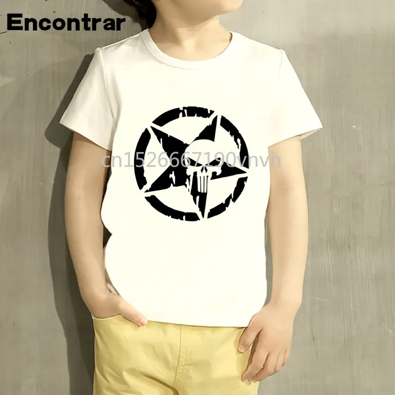 Футболка с рисунком черепа для маленьких мальчиков и девочек Детские отличные