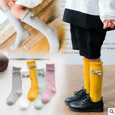 Коллекция 2017 года весенне осенние детские носки с бантиком для девочек