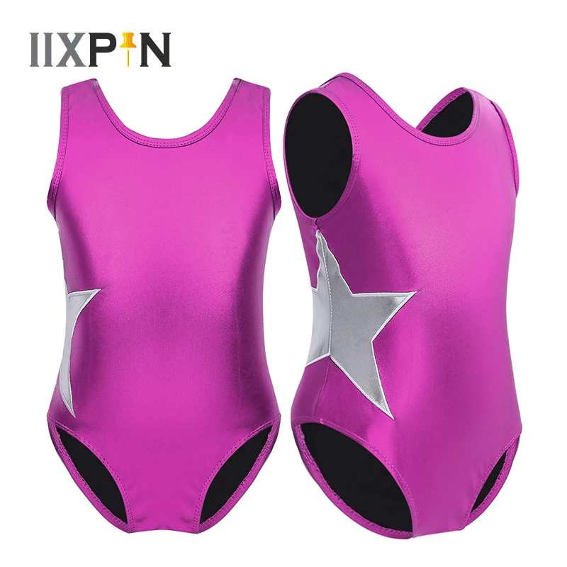 Детский балетный трико с блестящими звездами для девочек цельный