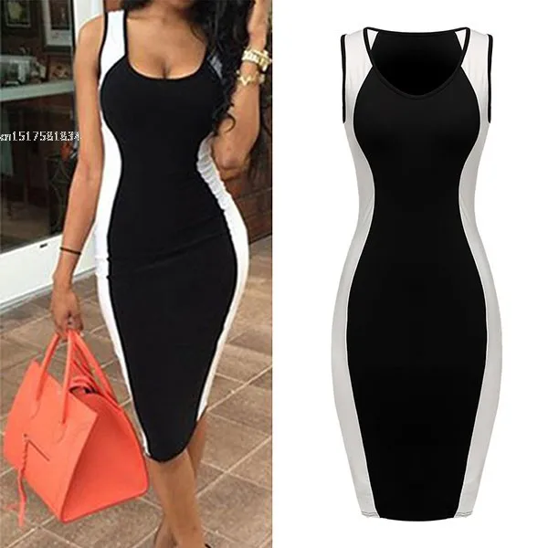 Женские летние платья 2018 летнее Клубное платье без рукавов тонкий жилет для