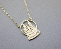 cute new york snow globe necklace jewelry charm pendant necklace for women girls