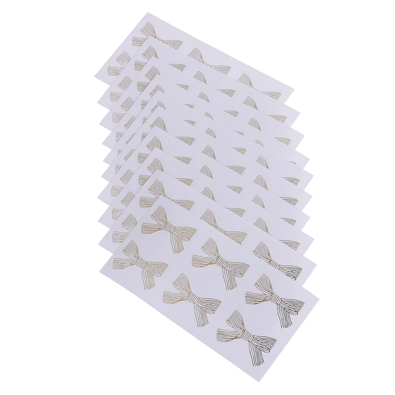 60 шт/10 листов милый Золотой бант бронзовая Прозрачная Уплотнительная наклейка DIY