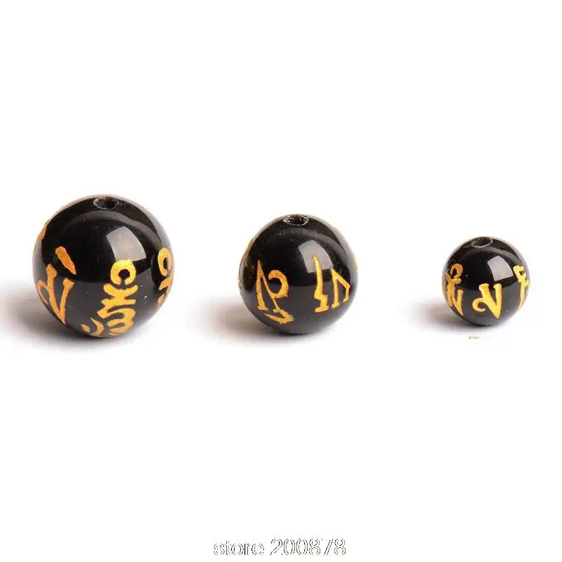 TSB0514 Tibet Mantras Loose beads Black Carnelian  Round beads 10/12/14/16/18mm 10 beads lot OM MANI PAD ME HUM