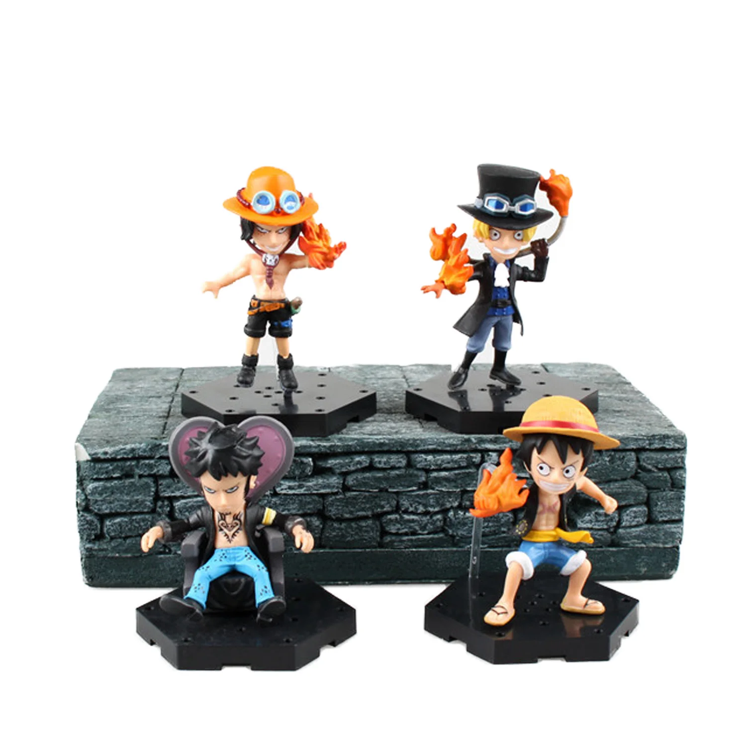 Shanycore Аниме ONE PIECE New World Ace Luffy Law Sabo 4 шт./компл. 8 см Фигурки из ПВХ onepiece игрушки кукла