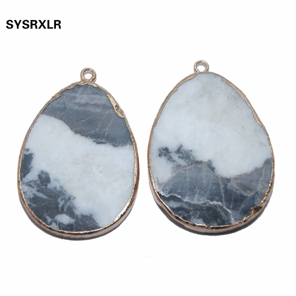 Оптовая продажа 1 шт. 3 формы натуральный черный и белый цвет подвеска с золотым