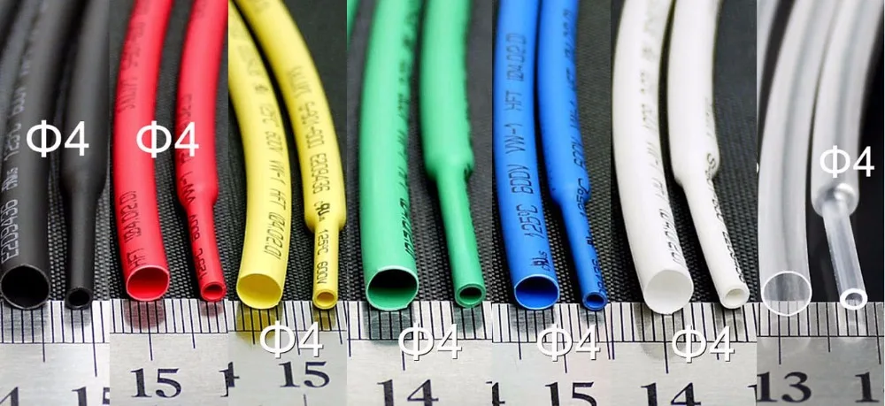 Полиолефиновые термоусадочные трубки 4 мм ROHS UL