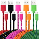 Для Asus Zenfone Max Pro M2 ZB631KL ZB633KL ZC600KL alcatel 5V 3V Idol 5 Android Phone нейлоновая оплетка Micro USB кабель для быстрой зарядки