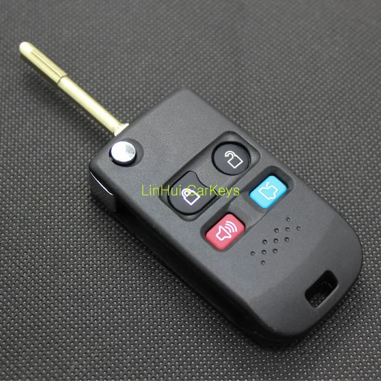 

PINECONE for Ford Kuga F150 F750 Raptor 4 Buttons Uncut ROUND Top Brass Blade Modified Remote Blank Keys ABS Shell 1PC