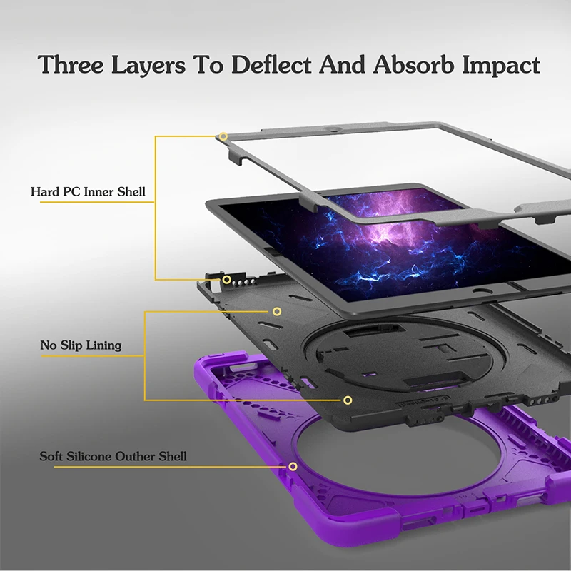 Вращающаяся на 360 градусов силиконовая жесткая задняя крышка для Apple iPad Pro 10 5 2017