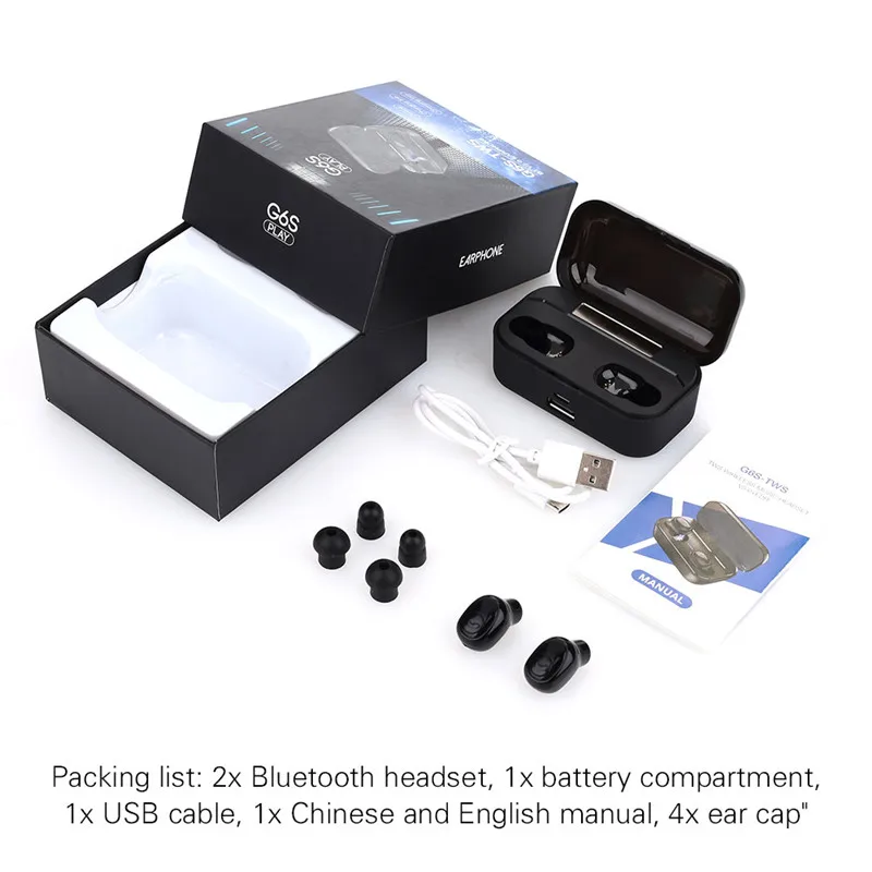 G6S TWS Bluetooth 5,0 9D стерео наушники беспроводные наушники IPX7 водонепроницаемые наушники 3500 мАч светодиодный смарт-Банк питания держатель для телефона