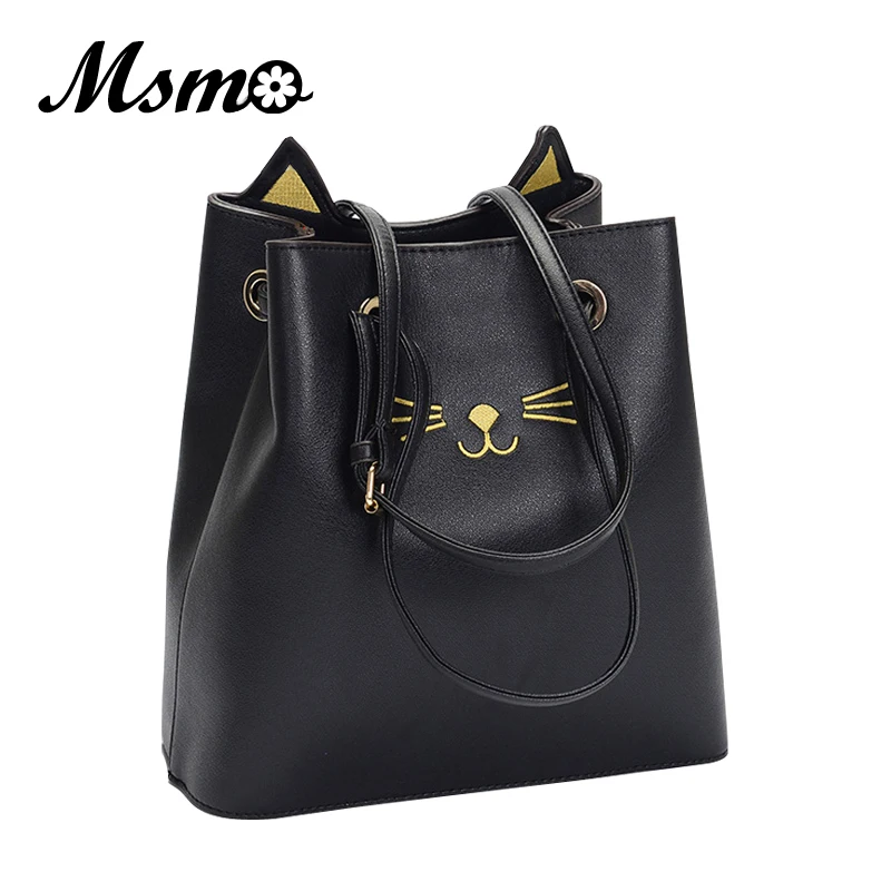 Сумка ведро для женщин MSMO сумка мессенджер в стиле Sailor Moon Samantha Luna с котом 2019|ladies hand bags|bucket bagtote bag |