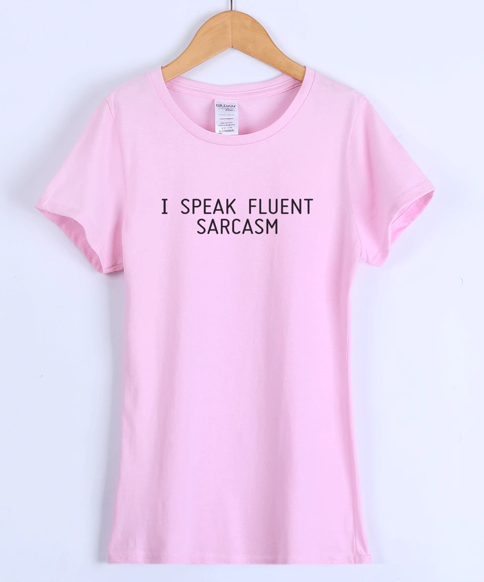 Женская футболка с надписью I SPEAK freelent SARCASM тонкая лето 2019|t-shirt for women|female t-shirtt-shirt sexy