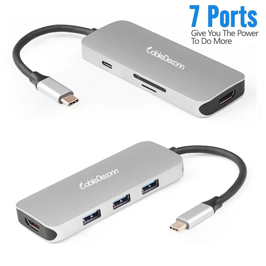 Адаптер Thunderbolt 3 USB C Hub Type для HDMI 4K 0 конвертер SD карты концентратор Macbook Pro 2017 Dell| |