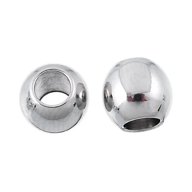 LASPERAL 10 шт бусины из нержавеющей стали круглые Твердые для самостоятельного