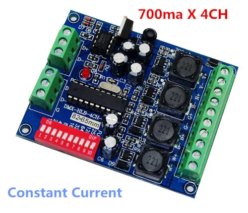 

Контроллер для светодиодных ламп, DMX512, 4 канала, 700 мА, постоянный ток