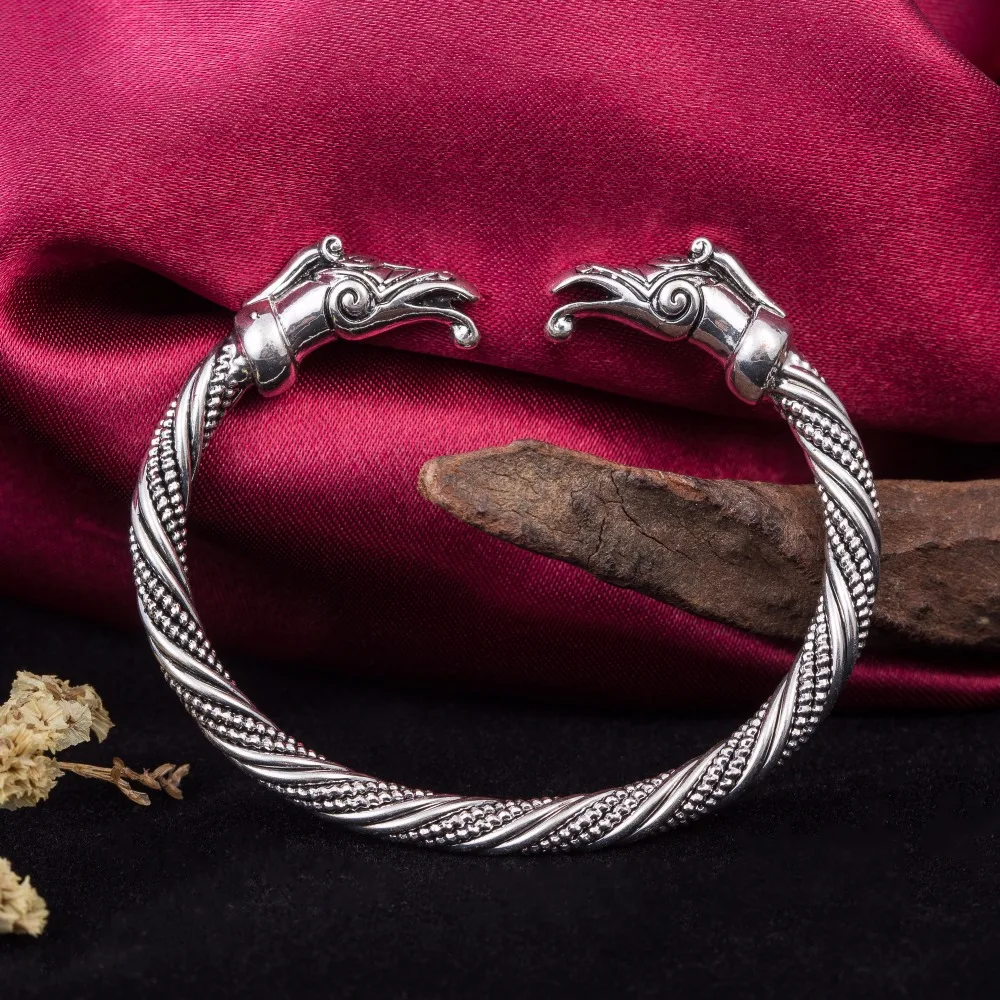 Dawapara 2018 Handmade Top Quality Pagan Viking Dragon Bracelets Bangles for Man and Women Cuff Bangle Gifts | Украшения и