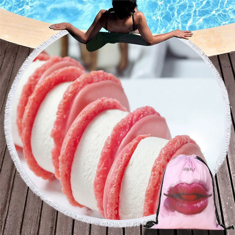 3d цифровое мягкое пляжное полотенце Macaron для женщин французский десерт