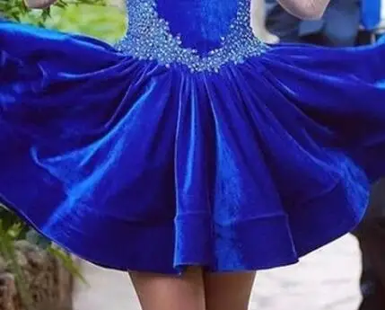 Элегантный королевский синий короткие платья выпускного вечера vestido де феста