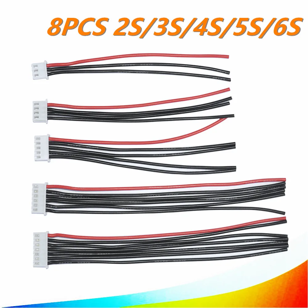 8 шт. хорошее качество 2s 3s 4s 5s 6s LiPo зарядное устройство разъем провод 22AWG 100 мм JST XH
